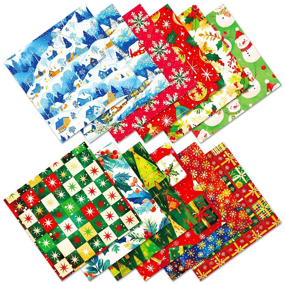 Christmas Pattern Paper Pad (12 Sheets) (STIC-C010-34A)