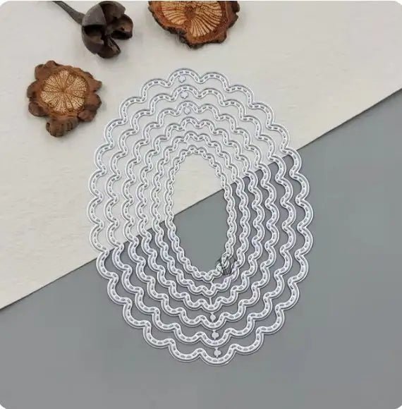 Printable Heaven Large Cutting Die - Wavy Ovals (6pcs) (T028) - Printable Heaven