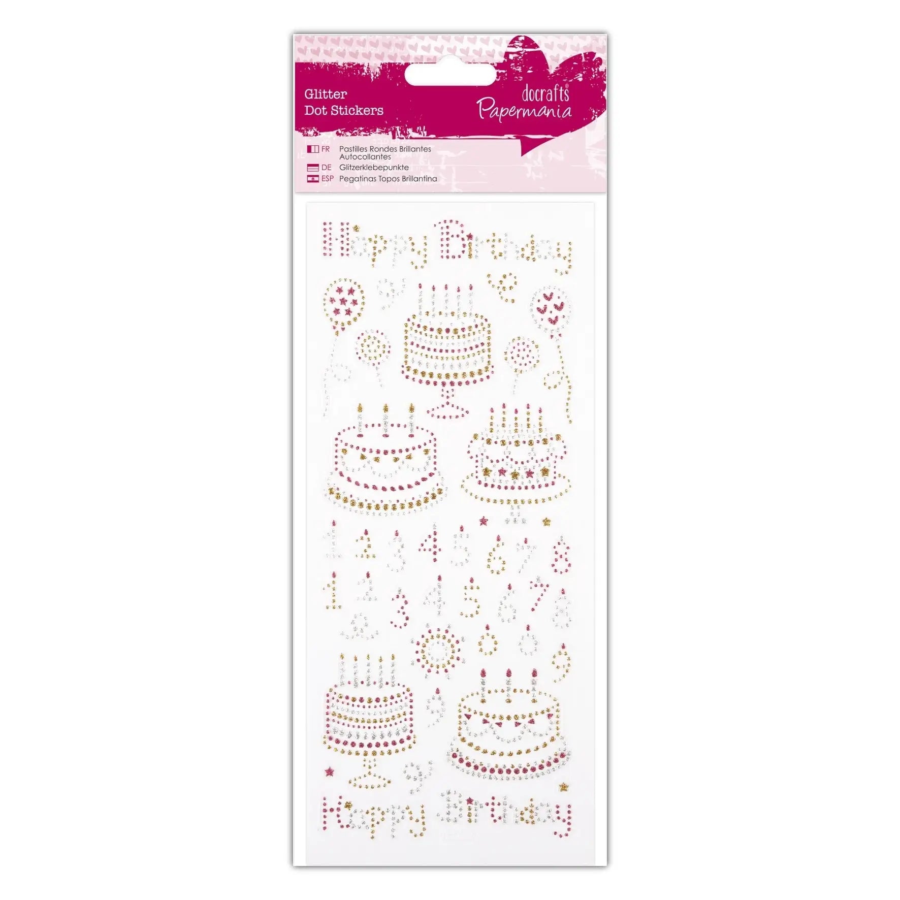 Glitter Dot Stickers - Happy Birthday (PMA 818206) - Printable Heaven