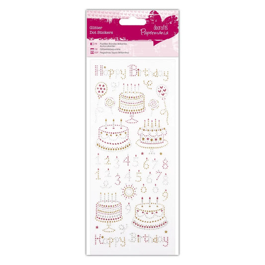 Glitter Dot Stickers - Happy Birthday (PMA 818206) - Printable Heaven