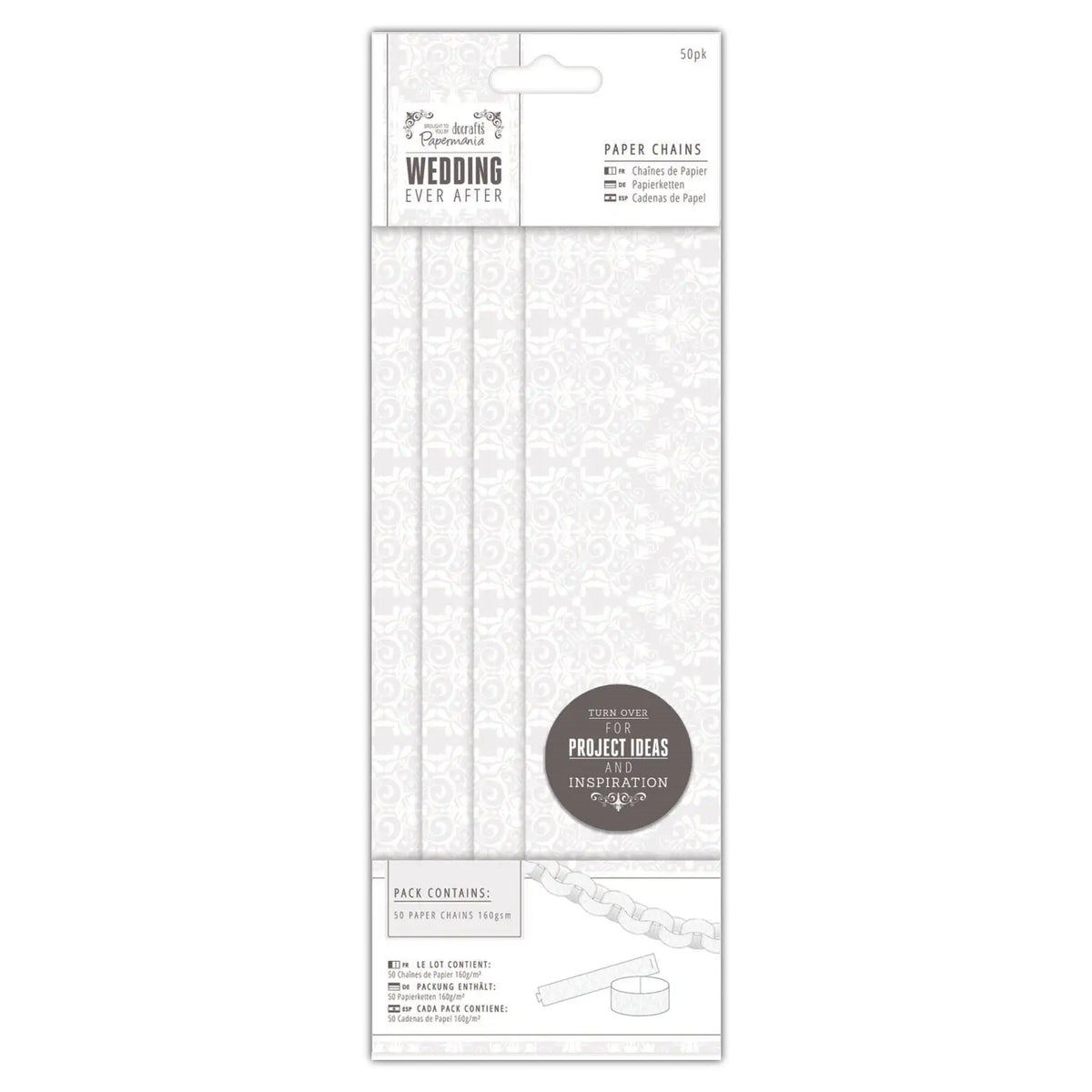Paper Chains (50pk) - Wedding, Damask (PMA 158221) - Printable Heaven