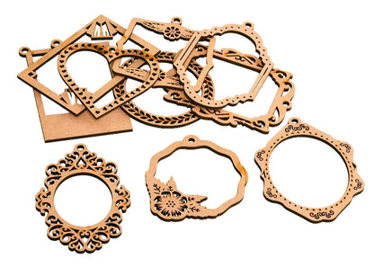 Bare Basics Wooden Shapes (10pk) - Mixed Frames (PMA 174619 ) - Printable Heaven