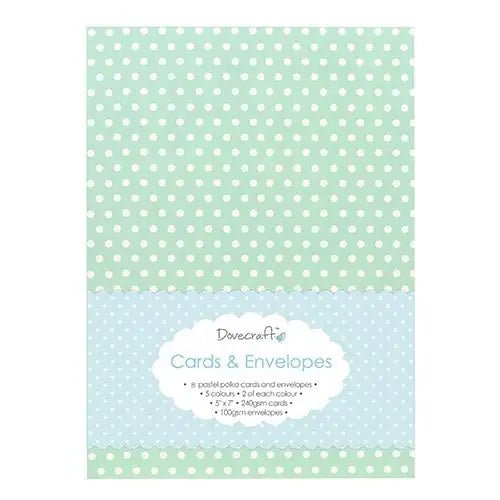 Dovecraft Pastel Polka 5"x7" Cards & Envelopes (8pk) (DCCE007) - Printable Heaven