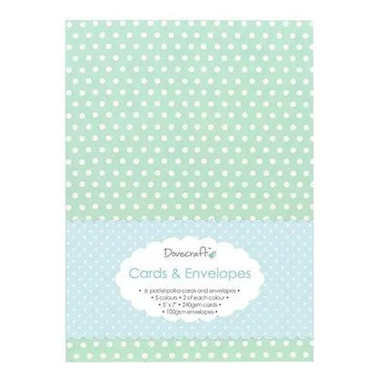 Dovecraft Pastel Polka 5"x7" Cards & Envelopes (8pk) (DCCE007) - Printable Heaven