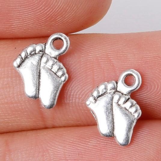 Metal Charms - Baby Feet (10)