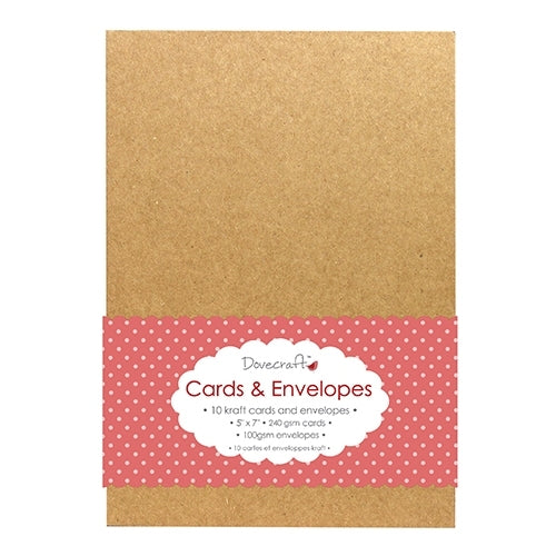 Dovecraft Kraft 5"x7" Cards & Envelopes