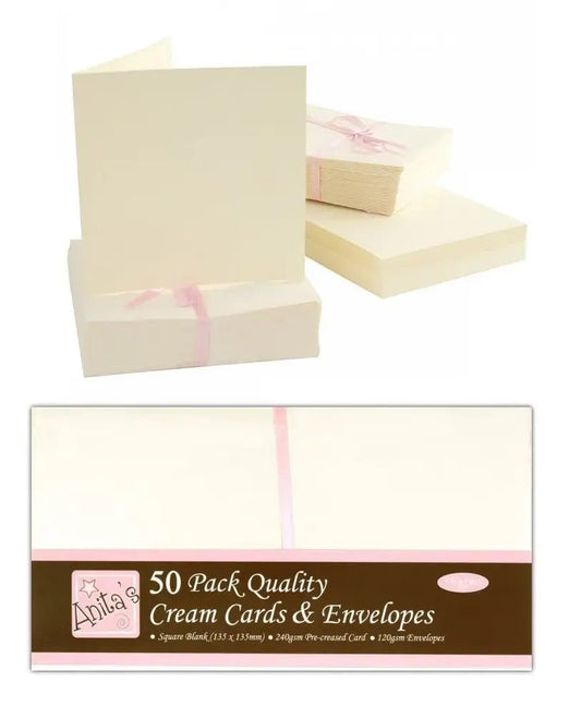 Anita's Cards/Envelopes - Square Cream - 50pk (ANT 1512021) - Printable Heaven