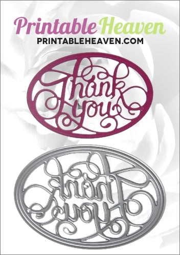 Printable Heaven die - Thank you Oval (1pc)