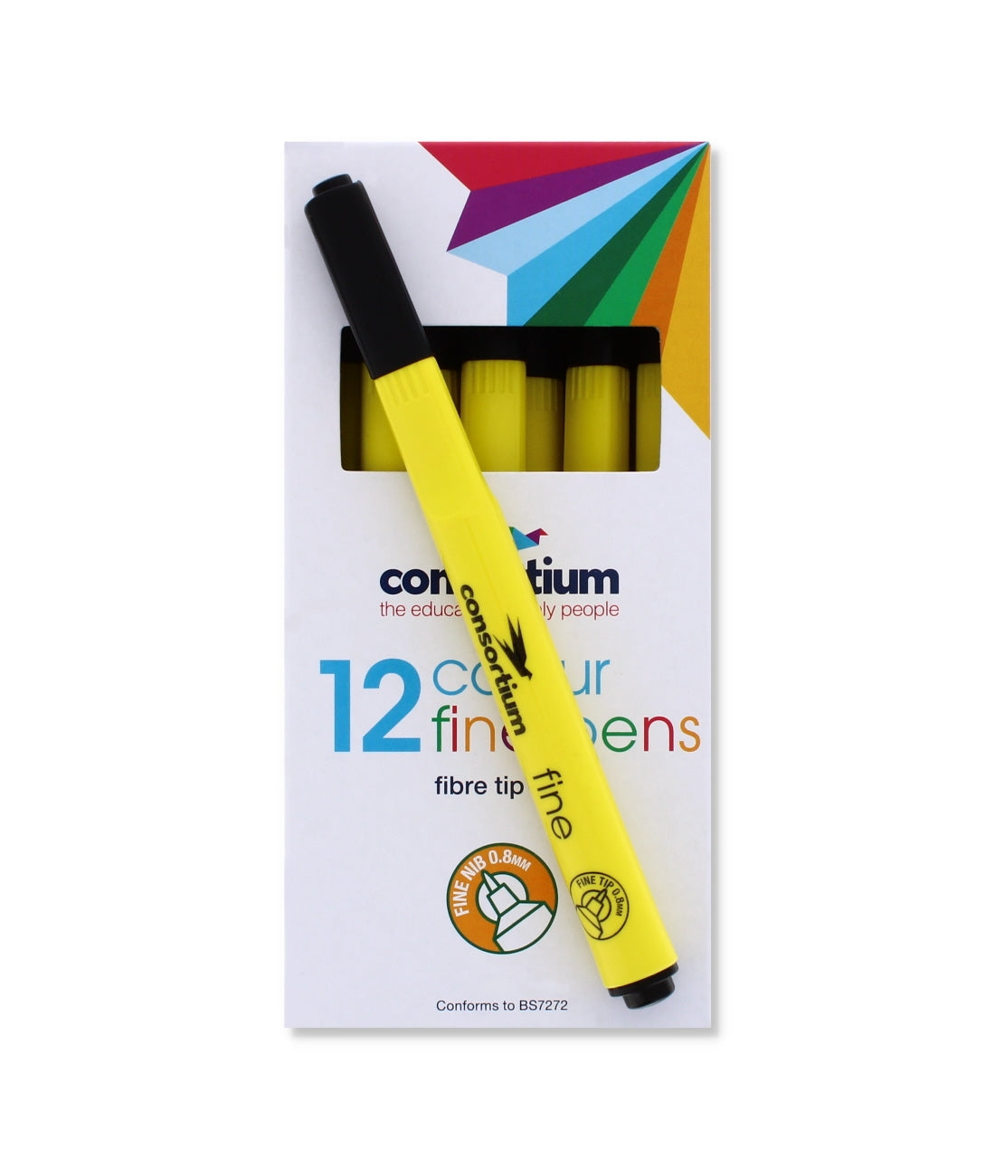 Black Fine Tip Fibre Pens (12 Pk) (610262)