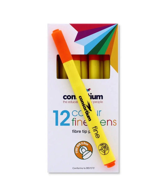 Orange Fine Tip Fibre Pens (12 Pk) (610262) - Printable Heaven