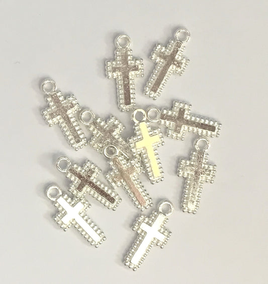 Metal Charms - Beaded Cross (8)