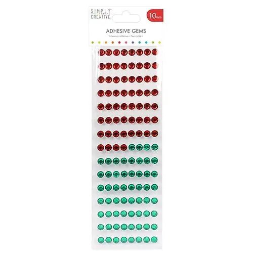 Simply Creative 10mm Gems - Red and Green (SCDOT022) - Printable Heaven