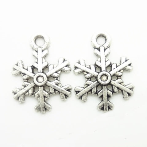 Metal Charms - Medium Snowflakes (10)