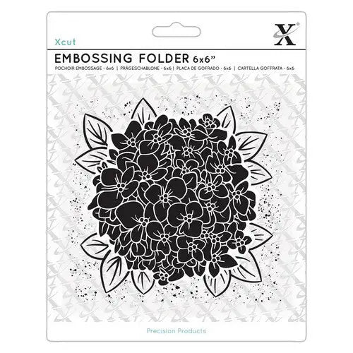 Xcut 6x6" Embossing Folder - Full Bloom Hydrangea (XCU 515242) - Printable Heaven
