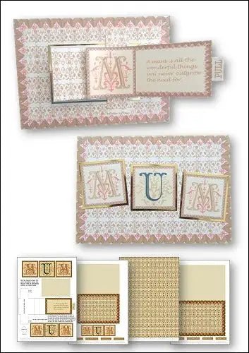 Download - Card Kit - Waterfall Antique Mum Mother's Day Card - Printable Heaven