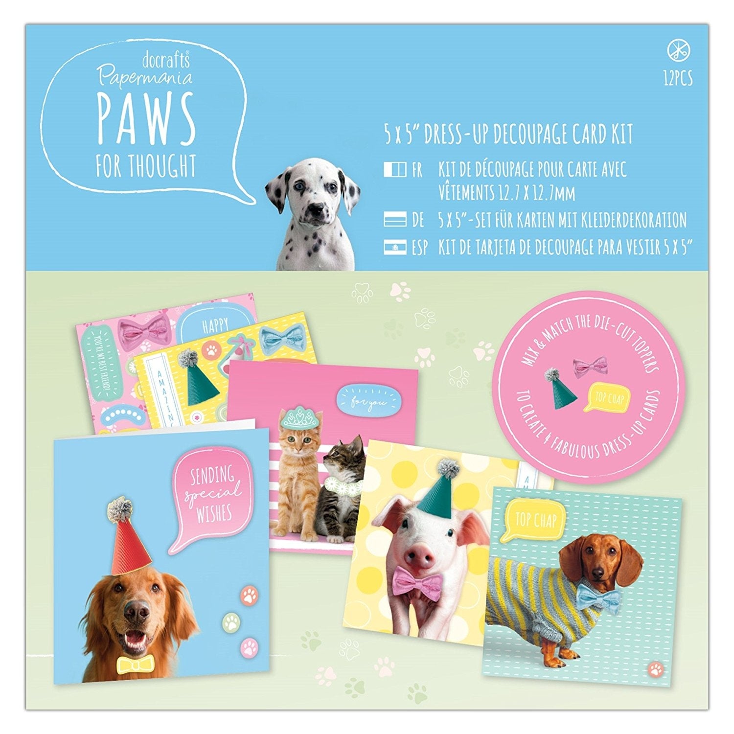 5 x 5" Dress Up Card Kit - Paws for Thought (PMA 150634)