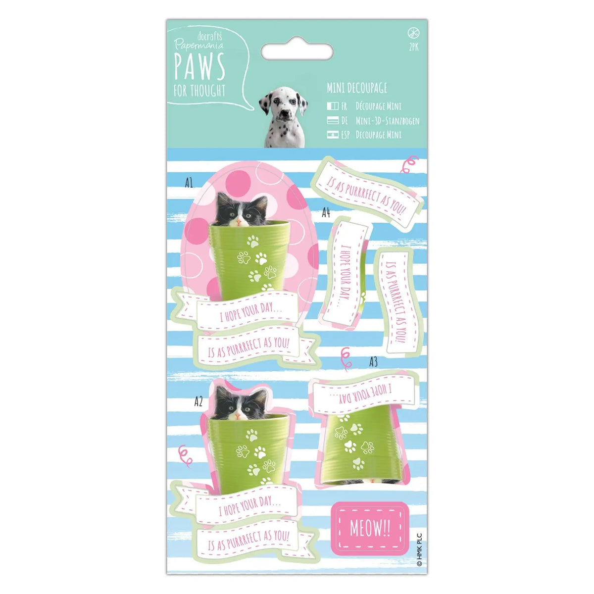 Mini Decoupage - Paws for Thought, Purrrfect (PMA 169143) - Printable Heaven