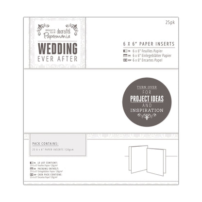 6 x 6" Paper Inserts (25pk) - Wedding White (PMA 158130)