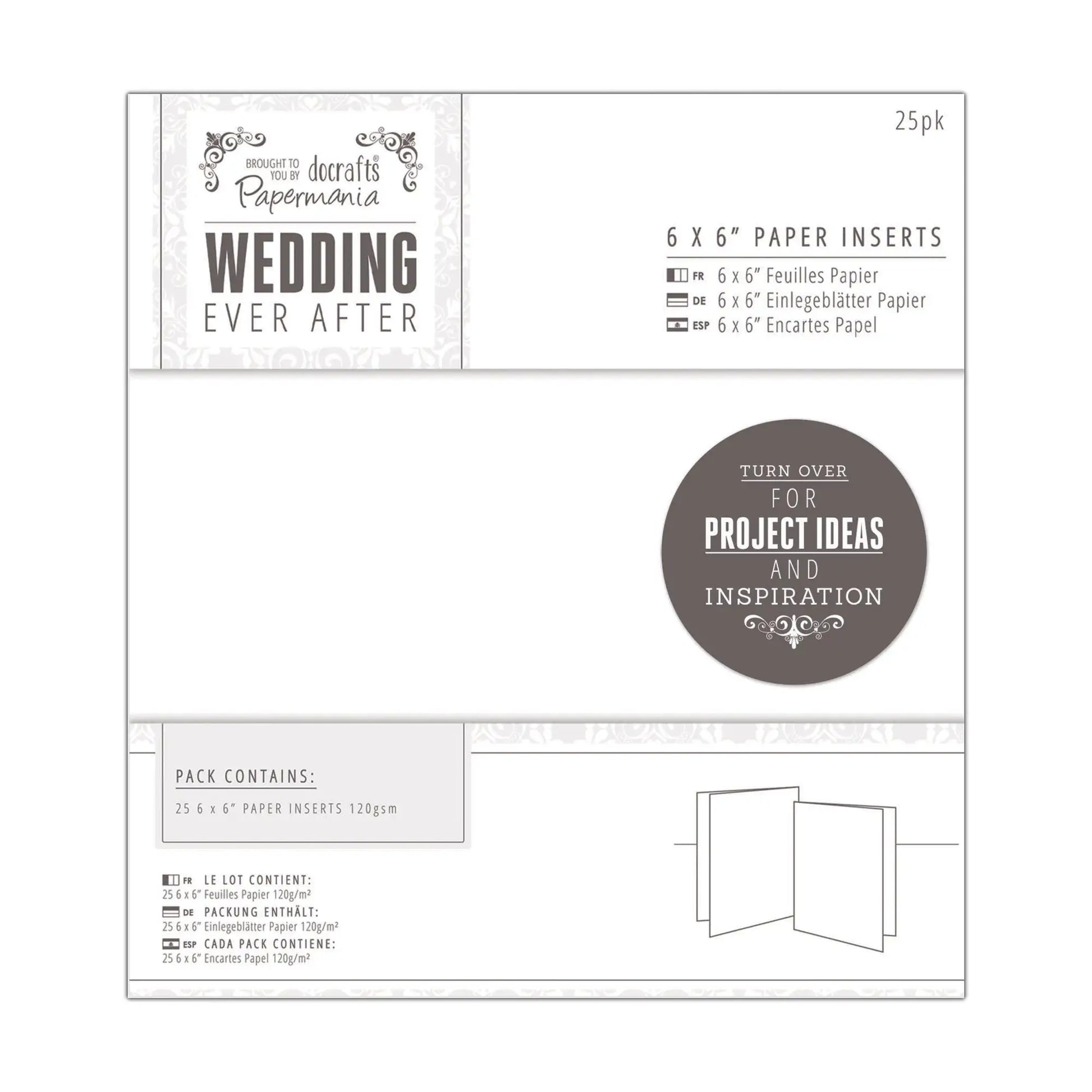 6 x 6" Paper Inserts (25pk) - Wedding White (PMA 158130) - Printable Heaven