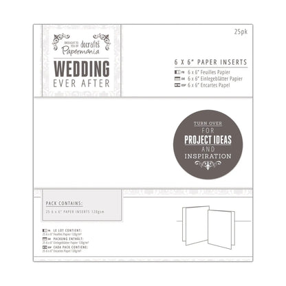 6 x 6" Paper Inserts (25pk) - Wedding White (PMA 158130) - Printable Heaven