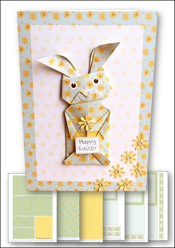 Download - Card Kit - Origami Easter Bunny Pastel Green