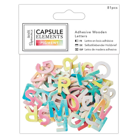 Adhesive Wooden Letters (81pcs) - Elements Pigment (PMA 174684) - Printable Heaven