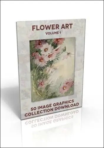 Download - 50 Image Graphics Collection - Flower Art Vol.1 - Printable Heaven