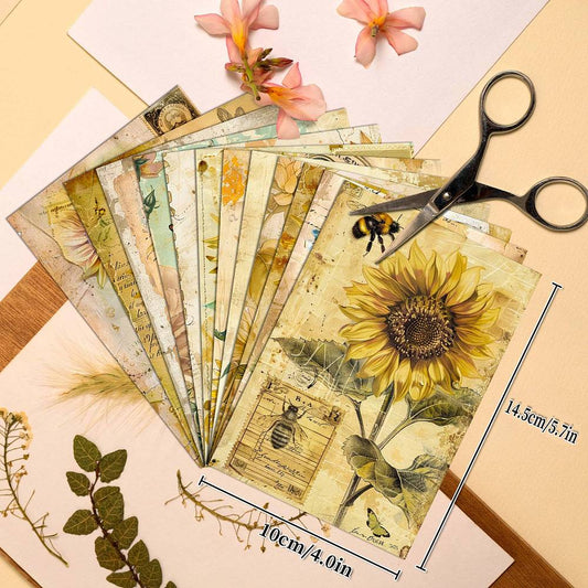 Retro Sunflower Paper Pad (12 Sheets) (PW-WGE6733-01)