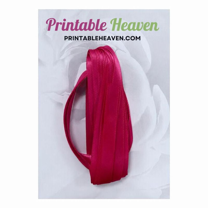 5m Double Faced Satin Ribbon in Azalea (9mm width) - Printable Heaven