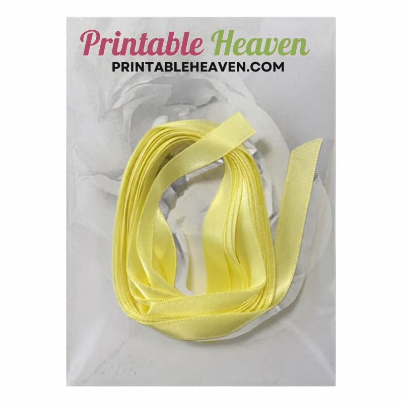 5m Double Faced Satin Ribbon in Baby Maize (9mm width) - Printable Heaven