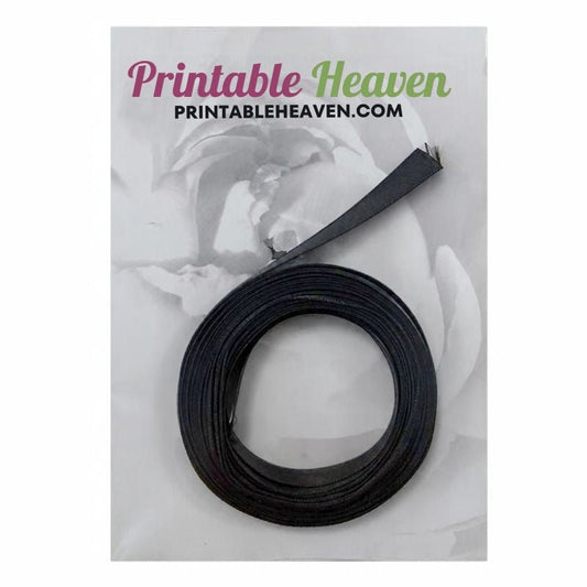 5m Double Faced Satin Ribbon in Black (9mm width) - Printable Heaven