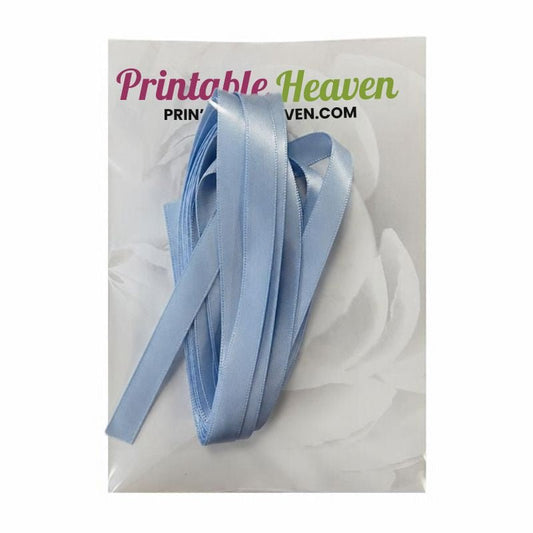 5m Double Faced Satin Ribbon in Bluebell (9mm width) - Printable Heaven