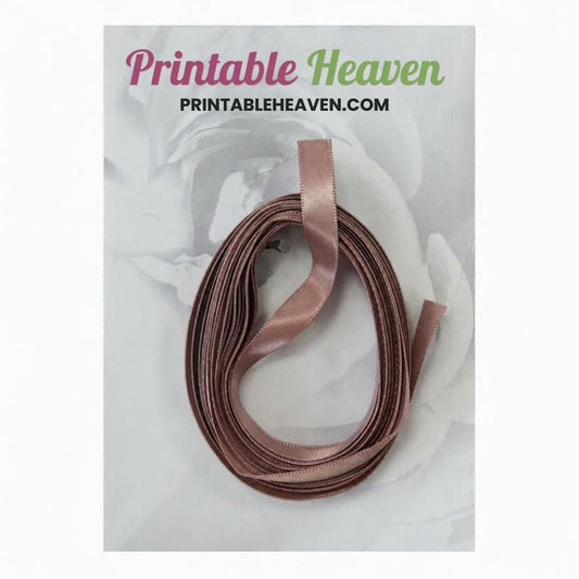 5m Double Faced Satin Ribbon in Dusky Pink (9mm width) - Printable Heaven