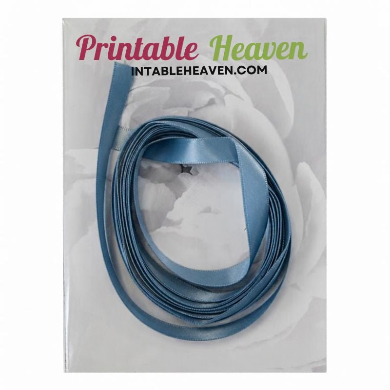 5m Double Faced Satin Ribbon in French Blue (9mm width) - Printable Heaven
