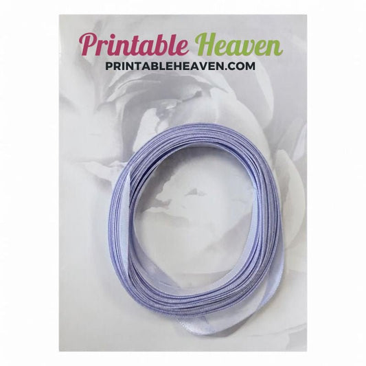 5m Double Faced Satin Ribbon in Lilac Mist (9mm width) - Printable Heaven