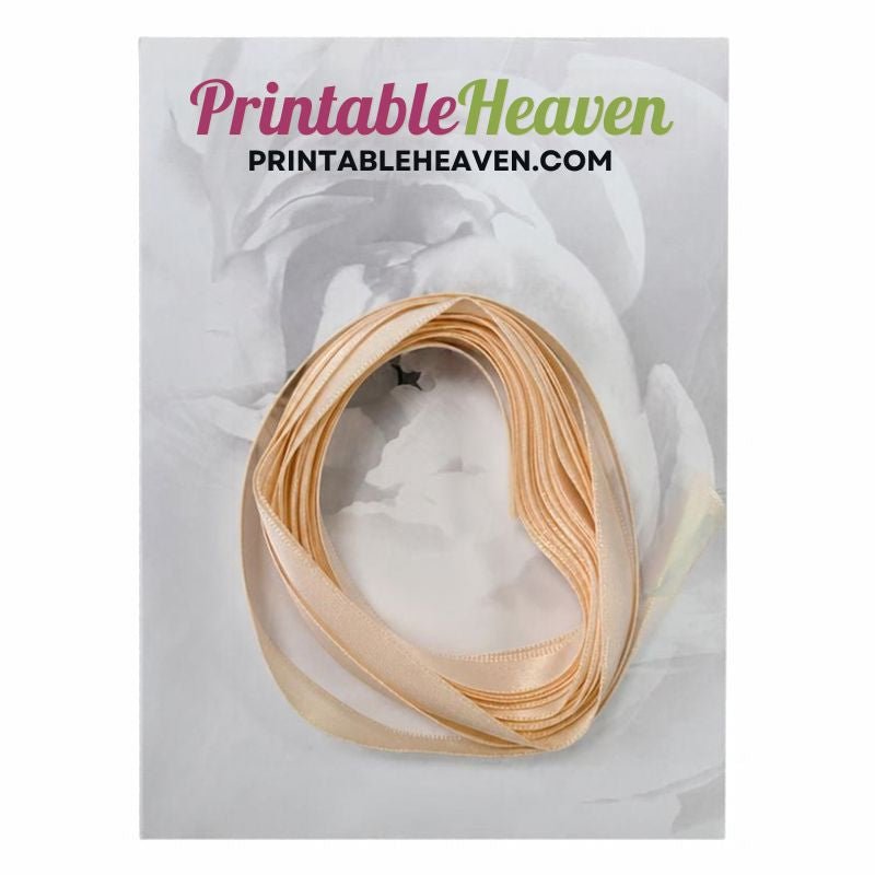 5m Double Faced Satin Ribbon in Nude (9mm width) - Printable Heaven