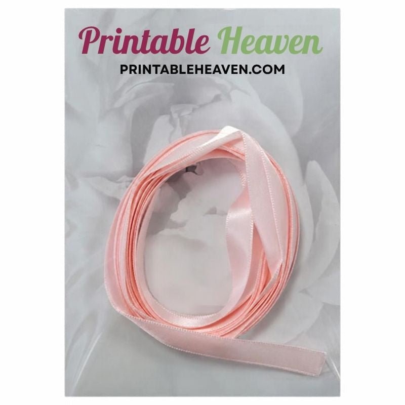 5m Double Faced Satin Ribbon in Powder Pink (9mm width) - Printable Heaven