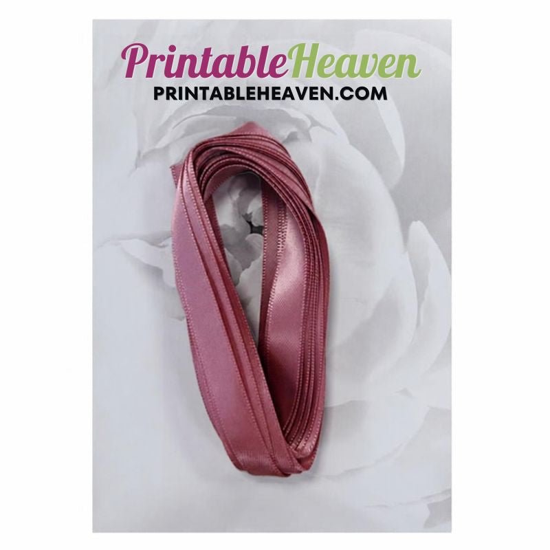 5m Double Faced Satin Ribbon in Rosy Mauve (9mm width) - Printable Heaven