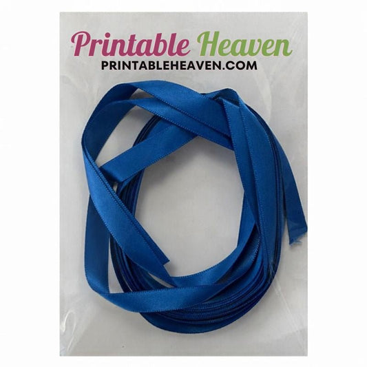 5m Double Faced Satin Ribbon in Royal Blue (9mm width) - Printable Heaven