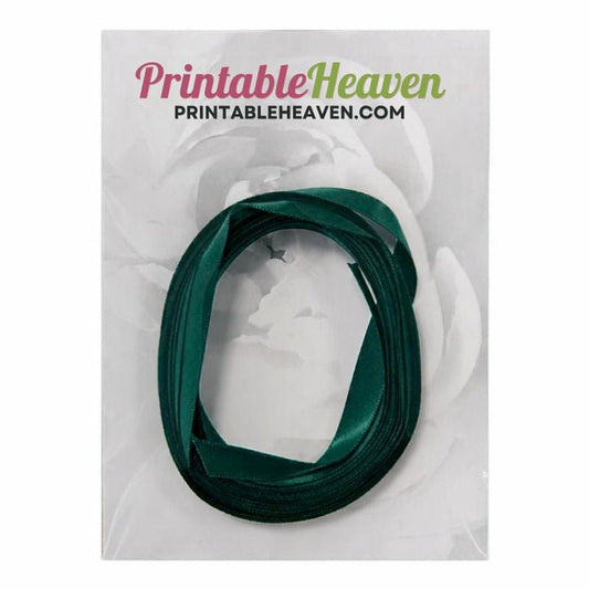 5m Double Faced Satin Ribbon in Spruce (9mm width) - Printable Heaven