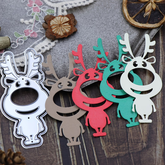 Printable Heaven Chrismas Cutting Die Funny Face Reindeer (A047)