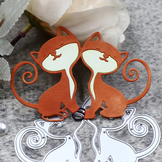 Printable Heaven Cutting Die Pair of Loving Cats (A105)