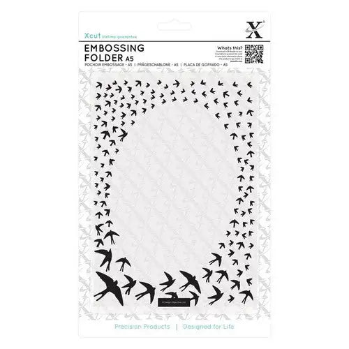 Xcut A5 Embossing Folder - Swallow Frame (XCU 515214) - Printable Heaven