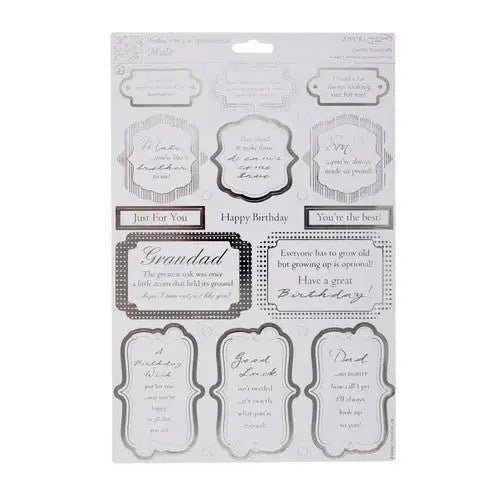 A4 Die-cut Sentiments Foiled - Male (ANT 157121 ) - Printable Heaven