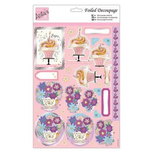 Foiled Decoupage - Floral Cupful (ANT 169791) - Printable Heaven