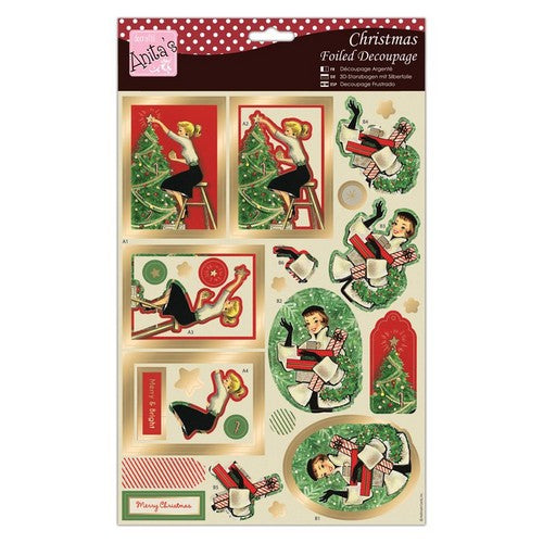 Foiled Decoupage - Retro Christmas