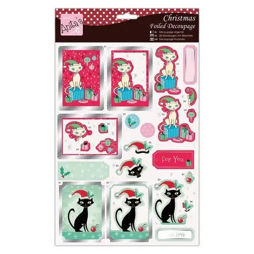 Foiled Decoupage - Christmas Cats (ANT 169864) - Printable Heaven