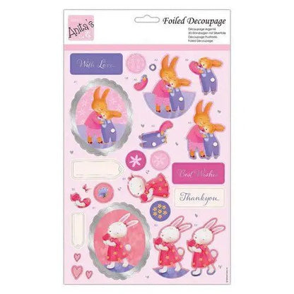 Foiled Decoupage - Bunny Hugs (ANT 169883) - Printable Heaven