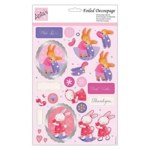 Foiled Decoupage - Bunny Hugs (ANT 169883) - Printable Heaven