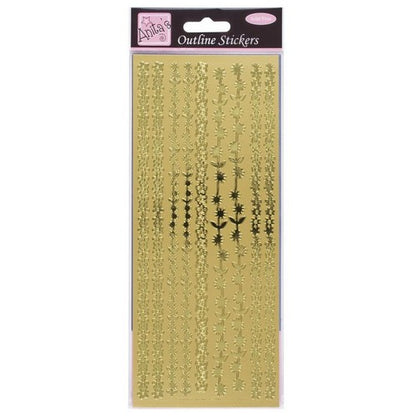 Outline Stickers - Floral Borders - Gold (ANT 8101020)